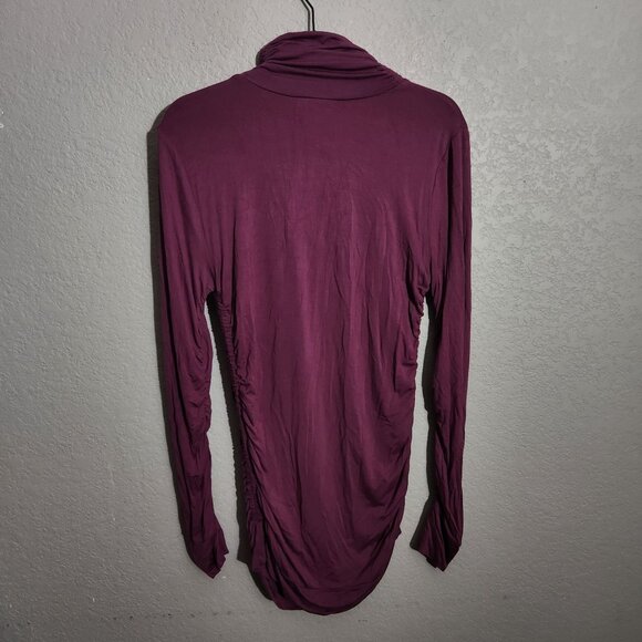 Soft Surroundings Dress Runched Purple Long Sleeve Cowl Neck Medium - Picture 3 of 11